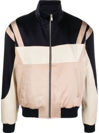 Saint Laurent Panelled zip-up Bomber Jacket Neutrals at Farfetch