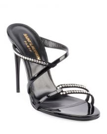 Saint Laurent Paris Embellished Slide Sandals at Neiman Marcus