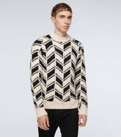 Saint Laurent Paris Saint Laurent Monochrome Chevron Jacquard Sweater Grailed at Grailed