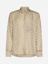 Saint Laurent Polka dot Silk Shirt In Cream at Mr Porter