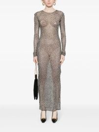 Saint Laurent Polka dot mesh maxi dress at Farfetch