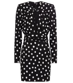 Saint Laurent Polka dot sable minidress at Mytheresa