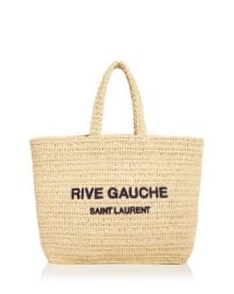 Saint Laurent Rive Gauche Tote in Raffia Bloomingdales at Bloomingdales