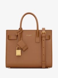 Saint Laurent Sac De Jour Nano Leather Padlock Tote Bag | Brown | FARFETCH at Farfetch