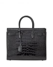 Saint Laurent Sac de Jour Small Shiny Croco Effect Satchel Bag at Neiman Marcus