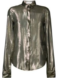 Saint Laurent Sheer Metallic Blouse - Farfetch at Farfetch