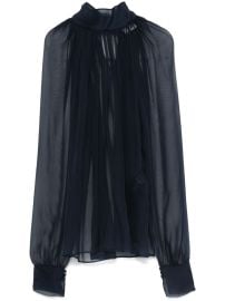 Saint Laurent Silk Blouse Blue at Farfetch