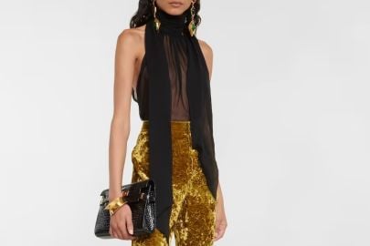 Saint Laurent Sleeveless Silk Blouse at Mytheresa