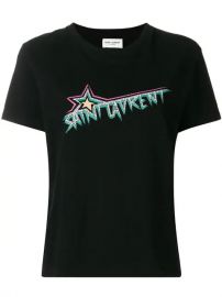 Saint Laurent Star Logo Printed T-shirt - Farfetch at Farfetch