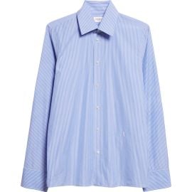 Saint Laurent Stripe Cotton Poplin Button-Up Shirt at Nordstrom