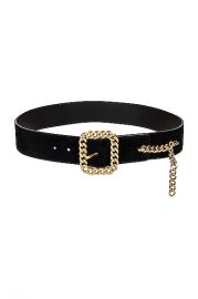 Saint Laurent Suede Chain Buckle Belt in Noir  FWRD at Forward