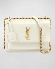 Saint Laurent Sunset Medium YSL Crossbody Bag in Smooth Leather at Neiman Marcus