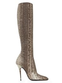 Saint Laurent Talia Boots In Snakeskin In Roccia at Saks Fifth Avenue