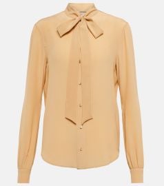 Saint Laurent Tie neck silk shirt at Mytheresa