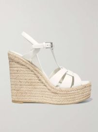 Saint Laurent Tribute Espadrille Wedge in Porcellana at Net a Porter