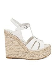 Saint Laurent Tribute Espadrille Wedge in Porcellana FWRD at Forward