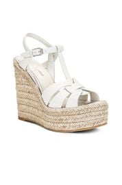 Saint Laurent Tribute Espadrille Wedge in Porcellana FWRD at FWRD