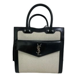 Saint Laurent Uptown Tote Raffia with Leather Tote at Vestiaire Collective