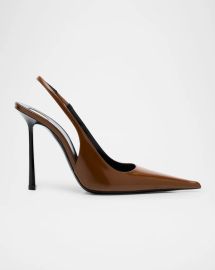 Saint Laurent Vendome Leather Slingback Pumps at Neiman Marcus