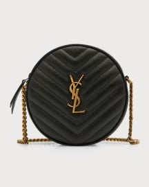 Saint Laurent Vinyle Round Quilted Leather Camera Bag at Neiman Marcus