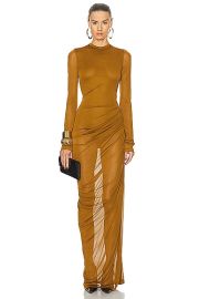 Saint Laurent Voile Jersey Gown in Cumin FWRD at FWRD