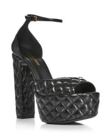 Saint Laurent Womens Sexy Almond Toe Quilted Platform Sandals Bloomingdales at Bloomingdales