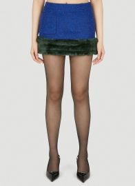 Saint Laurent Womenx27s Faux Fur Trim Mini Skirt in Blue at LN-CC