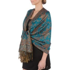 Sakkas Double Layer Jacquard Paisley Pashmina Shawl at Walmart