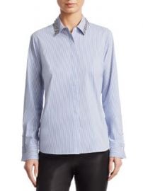 Saks Fifth Avenue - COLLECTION Embellished Collar Poplin Shirt at Saks Fifth Avenue