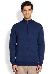 Saks Fifth Avenue Black Label - Half-Zip Jacquard Cashmere Sweater at Saks Fifth Avenue