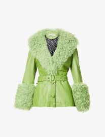 Saks Potts Forest Shearling Trimmed Leather Jacket at Selfridges