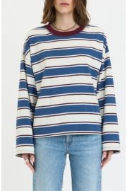 Salinas Stripe Cotton Blend Long Sleeve Top at Nordstrom