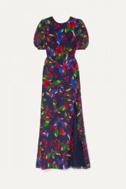 Saloni - Annie floral-print silk-satin maxi dress at Net A Porter