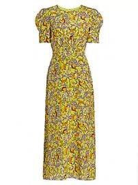 Saloni - Bianca Silk Midi Dress at Saks Fifth Avenue