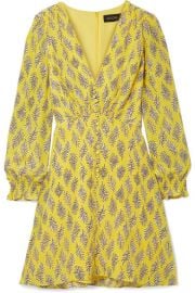 Saloni   Eve printed silk crepe de chine mini dress at Net A Porter