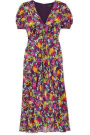 Saloni - Lea floral-print silk crepe de chine dress at Net A Porter