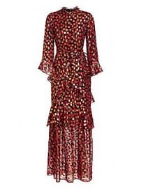 Saloni - Marissa Print Bell-Sleeve Flounce Dress at Saks Fifth Avenue