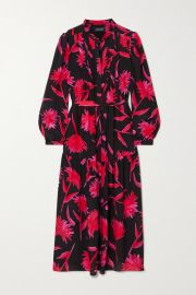 Saloni - Remi floral-print silk crepe de chine midi dress at Net A Porter