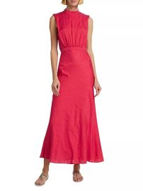 Saloni Fleur F Silk Jacquard Sleeveless Midi Dress at Saks Fifth Avenue