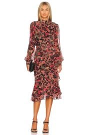 Saloni Isa Ruffle Dress at Revolve