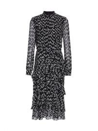 Saloni Isa Ruffled Silk Georgette Teardrop Print Dress  SaksFifthAvenue at Saks Fifth Avenue