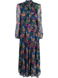 Saloni Jacqui B printed silk crepe de chine maxi dress at Farfetch