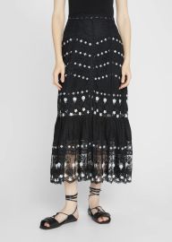 Saloni Lorna Bicolor Long Lace Skirt - at Bergdorf Goodman