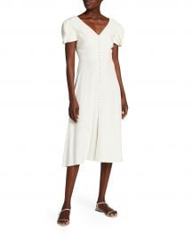 Saloni Margot Button-Front Midi Dress at Neiman Marcus