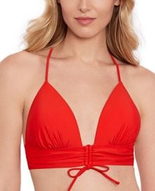 Salt Cove Womens V-Neck Lace-Up-Back Midkini Top Created for Macys - Macys at Macys