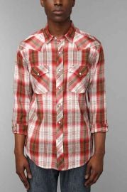 Salt Valley Ortega Dobby Plaid Western Shirt at Urban Outfitters