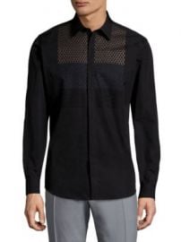 Salvatore Ferragamo - Honeycomb Cotton Button-Down Shirt at Saks Fifth Avenue