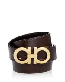 Salvatore Ferragamo Mens Smooth Reversible Belt with Shiny Goldtone Double Gancini Buckle   Bloomingdales at Bloomingdales