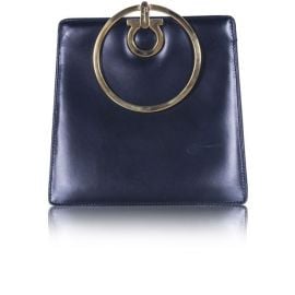 Salvatore Ferragamo Small Gancio Clutch With Gold Ring Handle at Style Tribute