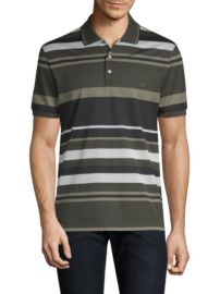 Salvatore Ferragamo Striped Pique Polo at Saks Fifth Avenue